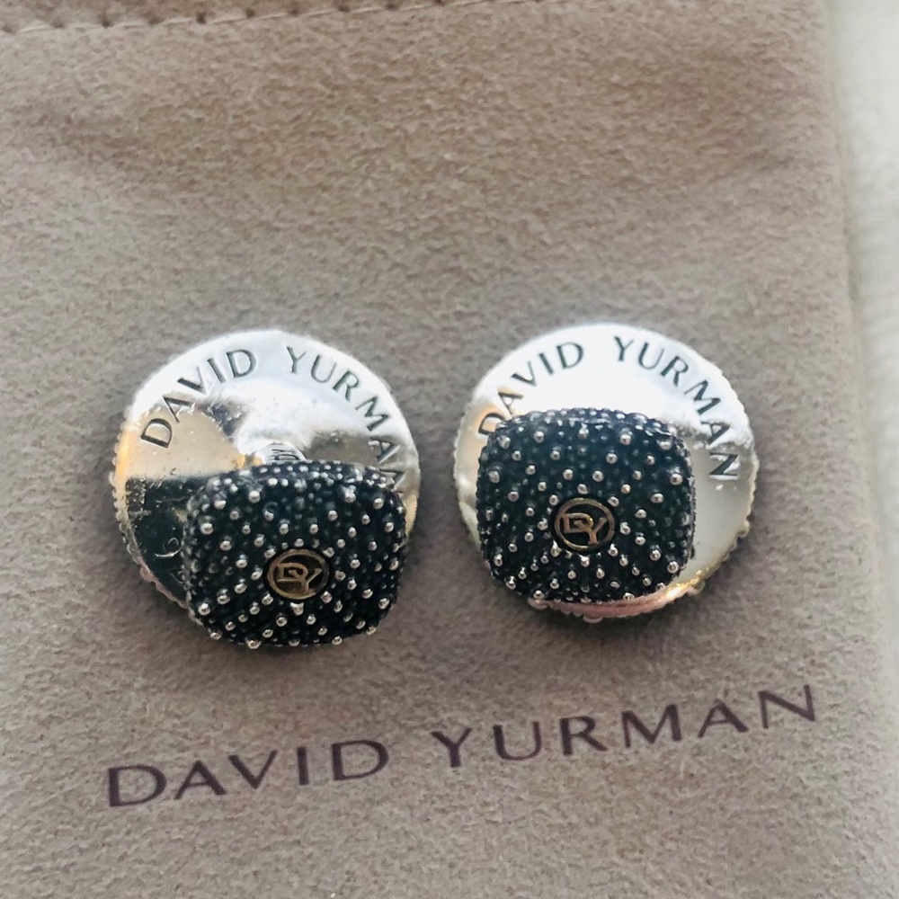 David Yurman Sea Urchin Cufflinks w/Blue Sapphire RARE - Picture 8 of 14